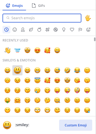 Custom Emoji를 선택해 Mattermost에 커스텀 이모지를 업로드합니다.