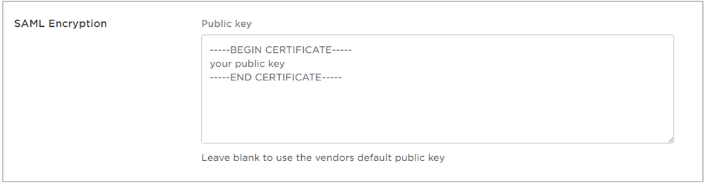 Mattermost 시스템 콘솔에서 암호화를 활성화하고 변경 사항을 저장합니다. OneLogin으로 돌아와 Configuration 탭에서 SAML Encryption 필드에 접근한 뒤 생성한 Public Key를 붙여 넣습니다. 이 필드는 Mattermost에서 암호화를 활성화하기 전까지 OneLogin에 표시되지 않습니다. OneLogin 변경 사항을 저장합니다.