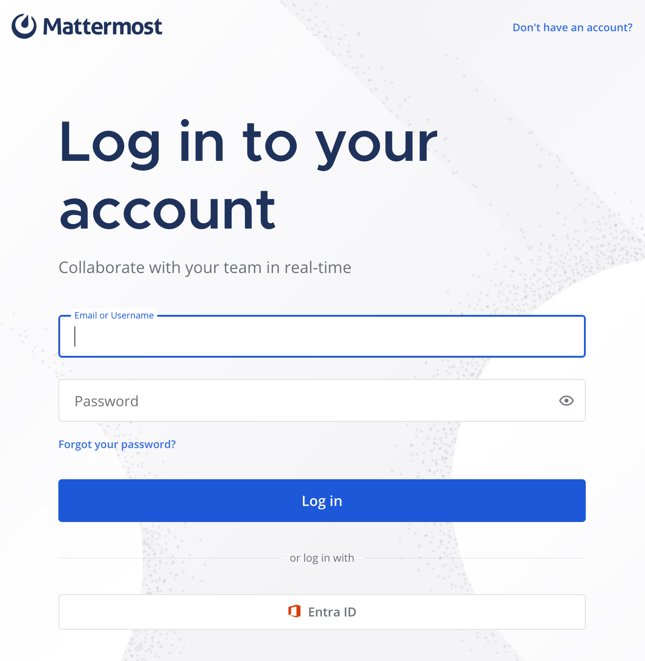 Entra ID 계정 정보로 Mattermost에 로그인합니다.